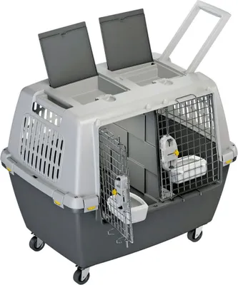 Produktbild von Trixie Transportbox Gulliver Touring 80 × 62 × 60 cm, 7,2 kg, hellgrau/grau