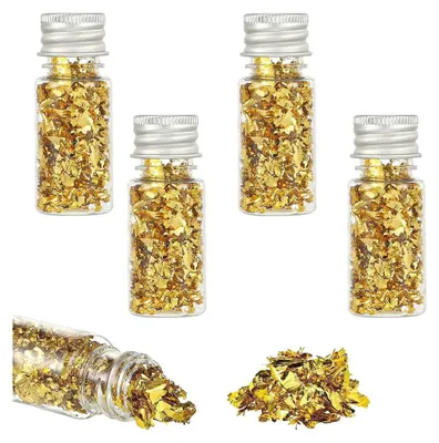 Produktbild von 10 Flasche Blattgold Essbar, Dessert Goldfolie Flocken Multifunktion Blattgold Blätter Lebensmittel-Goldfolie Dekoration für Mousse-Kuchen Backen Schokolade Kunsthandwerk Dekoration