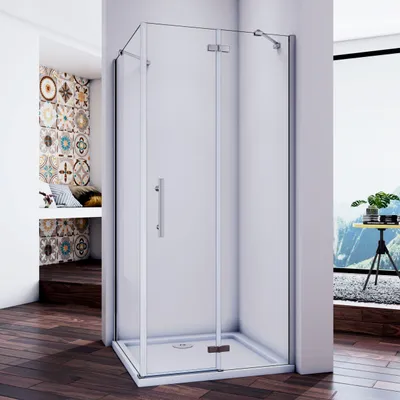 Produktbild von 90x70x195cm NANO Glas Duschkabine Eckeinstieg Duschtür Duschabtrennung Scharniertür