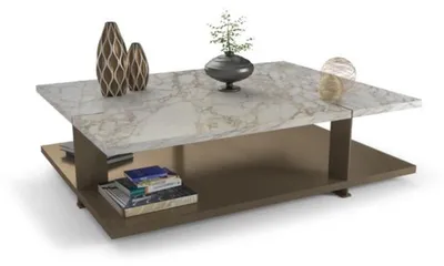 Produktbild von Designer Marmor Rechteckiger Couchtisch Luxus Beistelltische Stilvoll