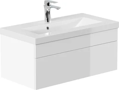 Produktbild von HOME DELUXE - Badmöbel-Set - WANGEROOGE BIG Weiß - Small - inkl. Waschbecken und komplettem Zubehör - Breite Waschbecken: ca. 80 cm I Badezimmermöbel Waschtisch Badmöbelset