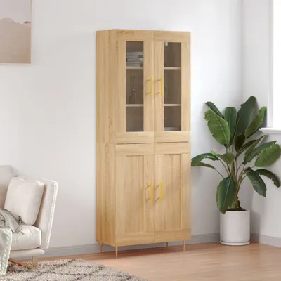 Produktbild von vidaXL Highboard Sonoma-Eiche 69,5x34x180 cm Holzwerkstoff