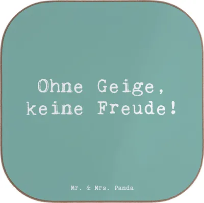 Produktbild von Mr. & Mrs. Panda Untersetzer Glas Spruch Geige Freude - Meeresbrise - Geschenk, Instrument, Folklore, Violine, lernen, gläseruntersetzer, Orchester, Musiker, Tassen