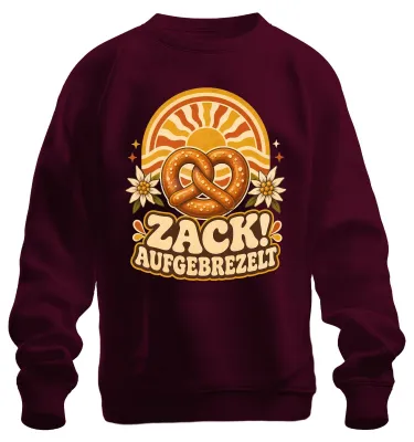 Immagine prodotto di Zack! Bretzel, Edelweiß, Baviera, pantaloni di pelle, vestito tradizionale, felpa, maglione, bordeaux, taglia S