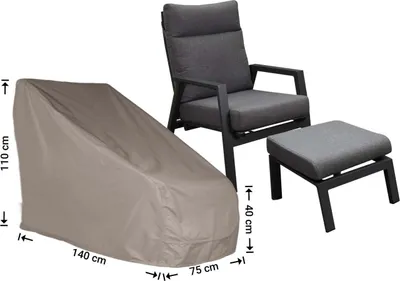 Produktbild von Raffles Covers Raffles Covers Schutzhülle für Lounge Chairs und verstellbare Loungesessel | Atmungsaktiv | Wasserdicht | UV-beständig  - Farbe: Taupe, Masse: 140 x 75