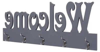 Produktbild von Wandgarderobe Welcome Grau 74 x 29,5 cm