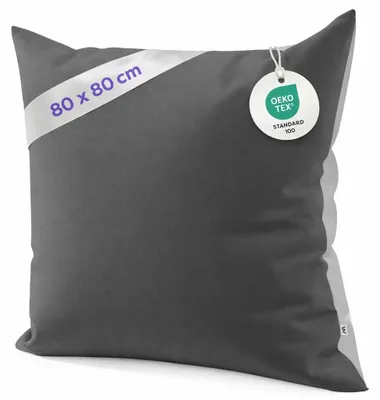 Produktbild von Kissenbezug 80 x 80 cm – Weicher Kissenbezug für Standardkissen – - – Kissenbezug mit verdecktem Reißverschluss – Pflegeleicht und atmungsaktiv – Hellgrau/Dunkelgrau