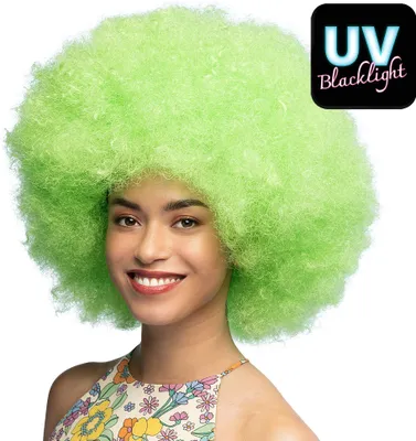 Produktbild von Zuckerwatte UV Perücke neongrün