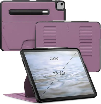 Produktbild von Zugu Case Hülle iPad Air 13" (M2-M4) 2024 & iPad Pro 12.9 (3rd/4th gen) – Verstellbarer magnetischer Ständer – Sichere magnetische Befestigung – PC-Schale für umfassenden Fallschutz