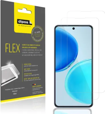 Produktbild von 2x Schutzfolie für Honor X8d Folie, 100% Displayabdeckung, dipos Flex