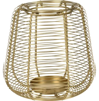 Zdjęcie produktu dla Złoty lampion na świeczkę, metal