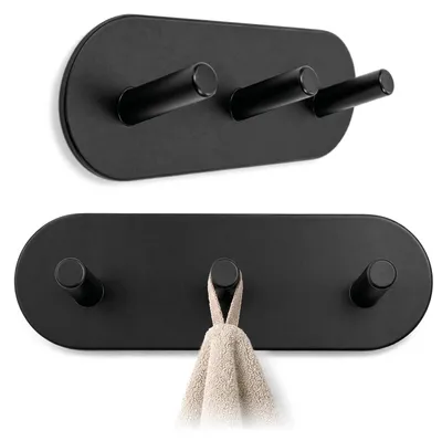 Productafbeelding van com-four® 6 metalen kleerhangers - zelfklevende wandhaken