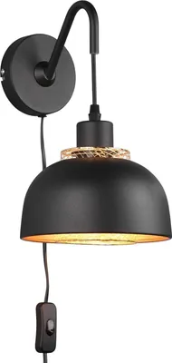 Produktbild von lightling Pancho Wandleuchte, Breite: 18 cm, Höhe: 30 cm, schwarz matt Metall, Innenseite gold, FLEXconnect, max: 40W