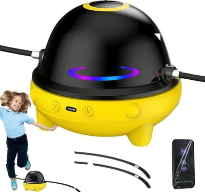 Produktbild von Intelligente elektrische Springseil-Maschine mit Bluetooth Musik, LED Licht, Fernbedienung und automatischer Zählung – Gelb