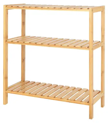 Standregal aus Bambus, 3 Ablagen, 60x26x66 cm, Natur