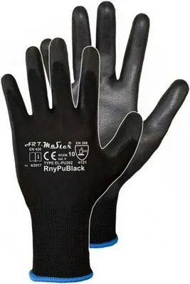 Produktbild von 12 Paar Arbeitshandschuhe Mechanikerhandschuhe Montagehandschuhe Garten Handschuhe Polyurethanschwarz Größe 7