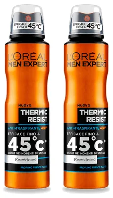 Zdjęcie produktu dla 2 sztuki L'Oréal Men Expert Deo Spray Thermic Resist - 150 ml - Opakowanie ekonomiczne