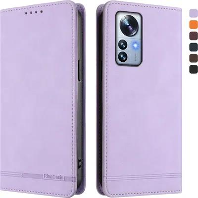 Immagine prodotto di Custodia per Xiaomi 12 Pro / 12S Pro, retro custodia in Finto cuoio flip con supporto e slot per carte Purple