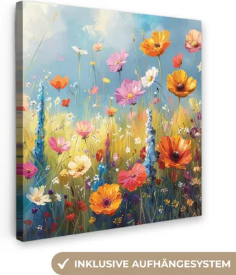 Produktbild von MuchoWow® - Leinwandbilder - Blumen - Natur - Botanik - Kunst, Wandbild, Wanddeko Bilder Wohnzimmer, 20x20cm