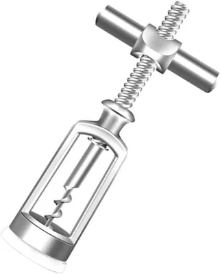 Produktbild von Manueller Kreuz-Weinöffner aus Zinklegierung und Stahl, silberner Flaschenöffner für zu Hause, Bar und Labor mit arbeitssparendem und kreativem Design