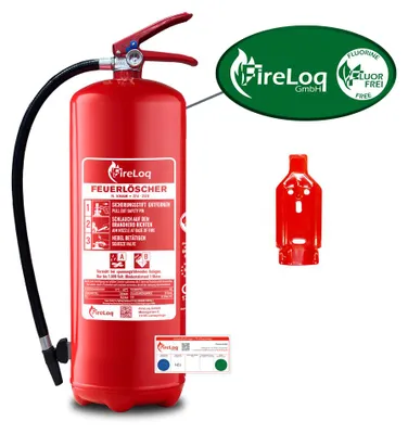 Produktbild von FireLoq® 9L fluorfrei Schaumlöscher 27A | 233B mit Prüfnachweis, Wandhalter