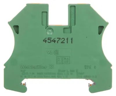Imagen del producto de Conector de tierra Weidmüller WPE 4, paquete de 100 unidades.