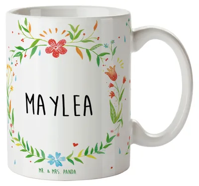 Produktbild von Mr. & Mrs. Panda Kaffeebecher Maylea - Geschenk, Kaffeetasse, bedruckt, Tasse, Teetasse, Becher