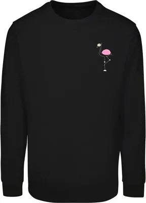 Zdjęcie produktu dla Damska koszulka z długim rękawem Urban Classics Ladies Flamingo Longsleeve With Cuffrib, czarna – rozmiar XL