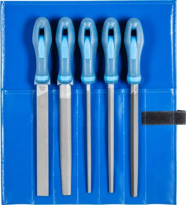 Produktbild von Pferd Feilensatz 5tlg. Länge 200mm Hieb 2 Ergo-Heft i.Rolltasche - 11800532