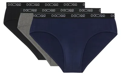 Produktbild von HOM Boxerlines #2 mini briefs (3-pack), heren mini slips, zwart, blauw, grijs