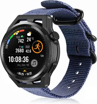 Produktbild von Strap-it Huawei Watch GT Nylonarmband mit Schnalle (Blau)