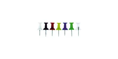 Produktbild von ALCO Pinnwandnadel 9 x 21 mm (Ø x L) Kunststoff farbig sortiert 100 St./Pack.