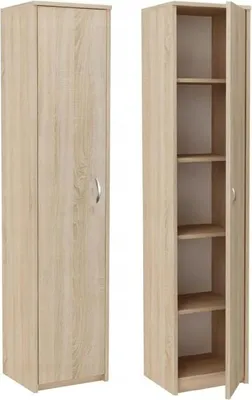 Immagine prodotto di BDW, armadio, 40×185×35 cm, 5 ripiani, 1 anta, rovere Sonoma