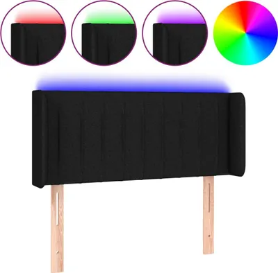 Produktbild von vidaXL LED Kopfteil Schwarz 103x16x78/88 cm Stoff