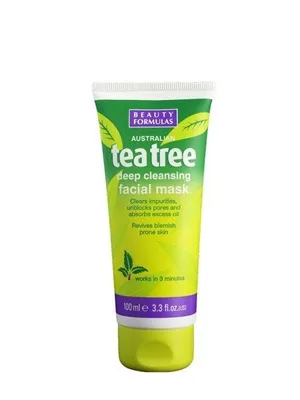 Produktbild von Beauty Formulas Tea Tree Maska glinkowa do twarzy, 100 ml