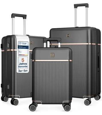Produktbild von 4FLY Hartschalen-Reisekoffer Set 3-teilig (M/L/XL) aus Polycarbonat – mit TSA-Schloss, 4 Spinner-Doppelrollen und Aluminium-Teleskopgriff