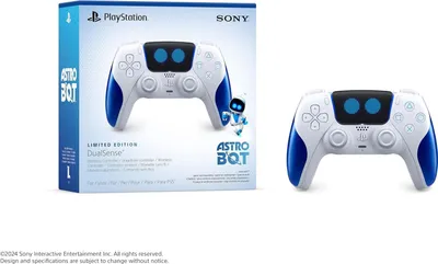 A product shot of a limited edition PlayStation DualSense controller and its packaging.