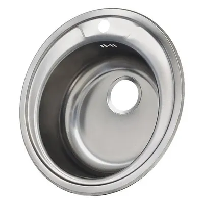 Produktbild von Edelstahl Küchenspüle Rundspüle K48 48 cm Einbauspüle Spüle + Zubehör Spülbecken Küche