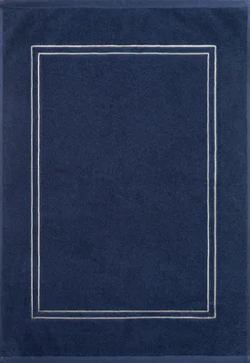 Zdjęcie produktu dla Dywanik łazienkowy Olivia 50x70 cm granatowy złoty haft bawełna