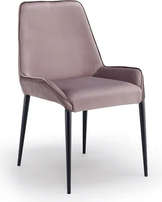Immagine prodotto di Elegante sedia in velluto di design con gambe in metallo nero e braccioli