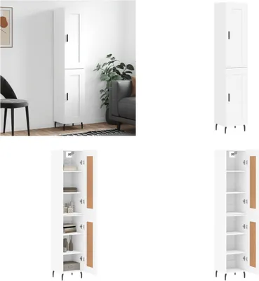 Produktbild von vidaXL Highboard Weiß 34,5x34x180 cm Holzwerkstoff - Highboard - Highboards - Sideboard - Schrank