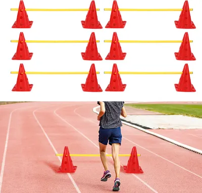 Obrázek produktu pro TolleTour 6dílná sada překážek agility slalomové tyče pro výcvik psů překážky, plast pro koordinační trénink
