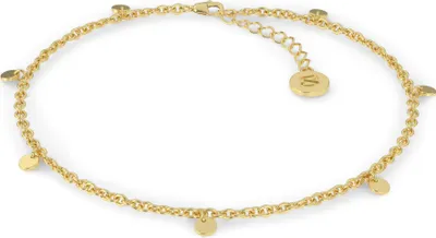 Produktbild von SERASAR | Fußkettchen aus Sterlingsilber [Coin] mit Gold White Gold | Farbe: Gold | Länge: 28cm