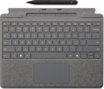 Zdjęcie produktu dla Microsoft Surface Pro Keyboard + Slim Pen, QWERTY, Skandynawia, Panel dotykowy, Microsoft, Surface Pro 11 Surface Pro 10 Surface Pro 9 Surface Pro 8, Platyna