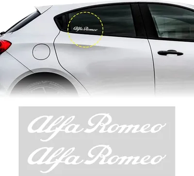 Produktbild von Alfa Romeo Aufkleber Offizielle Logo Schrift, Weiß, 13 cm, 2 Stücke