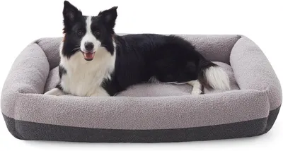 Produktbild von Hundebett 76x61x20 cm, waschbar, abnehmbarer Bezug, rutschfest, für innen
