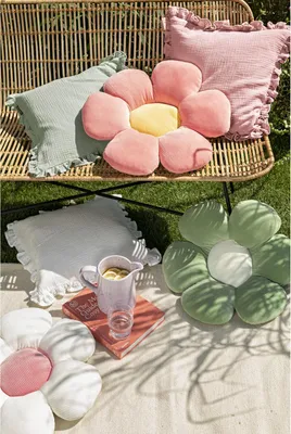 Produktbild von MAGMA Heimtex - Blumenkissen - Minnie - 50 cm - Rund - Elfenbein