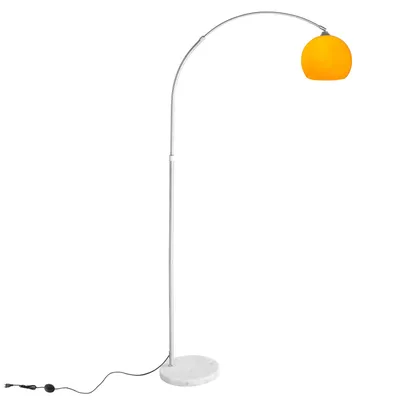 Produktbild von CCLIFE LED Bogenleuchte Bogenlampe Stehlampe Standleuchte Lampe Wohnzimmerlampe weißE27, Color:Orange. höhenverstellbar 130-180cm