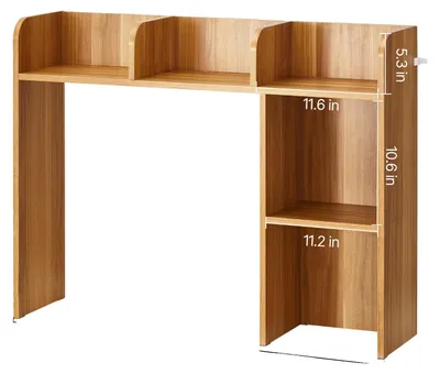 Immagine prodotto di Scaffale da scrivania, tre ripiani, design in legno ingegnerizzato, struttura in legno a due livelli