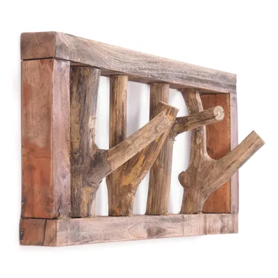 Obrázok produktu pre GARDEROBENLEISTE LIMB | 45x23cm(ŠxV) nástenný vešiak s vetvami z naplaveného dreva | farba: 01 natural-vintage